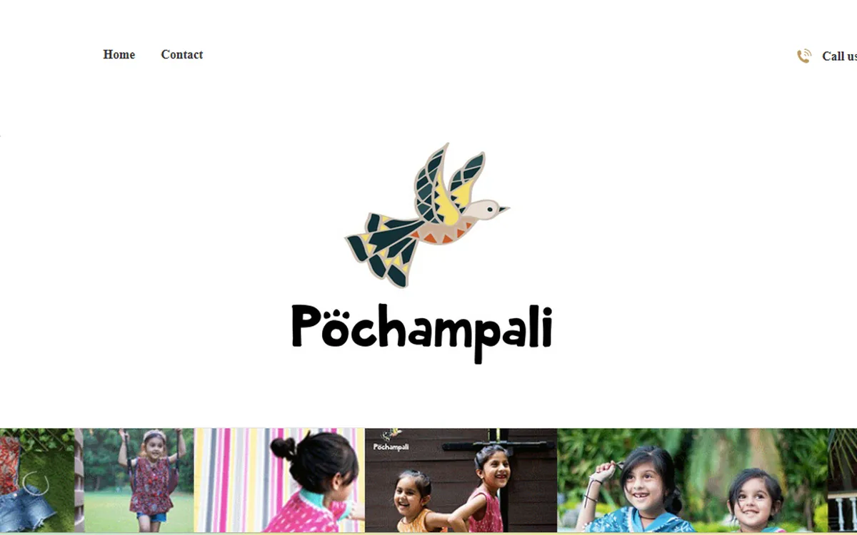 Pochampali kids clothing brand website